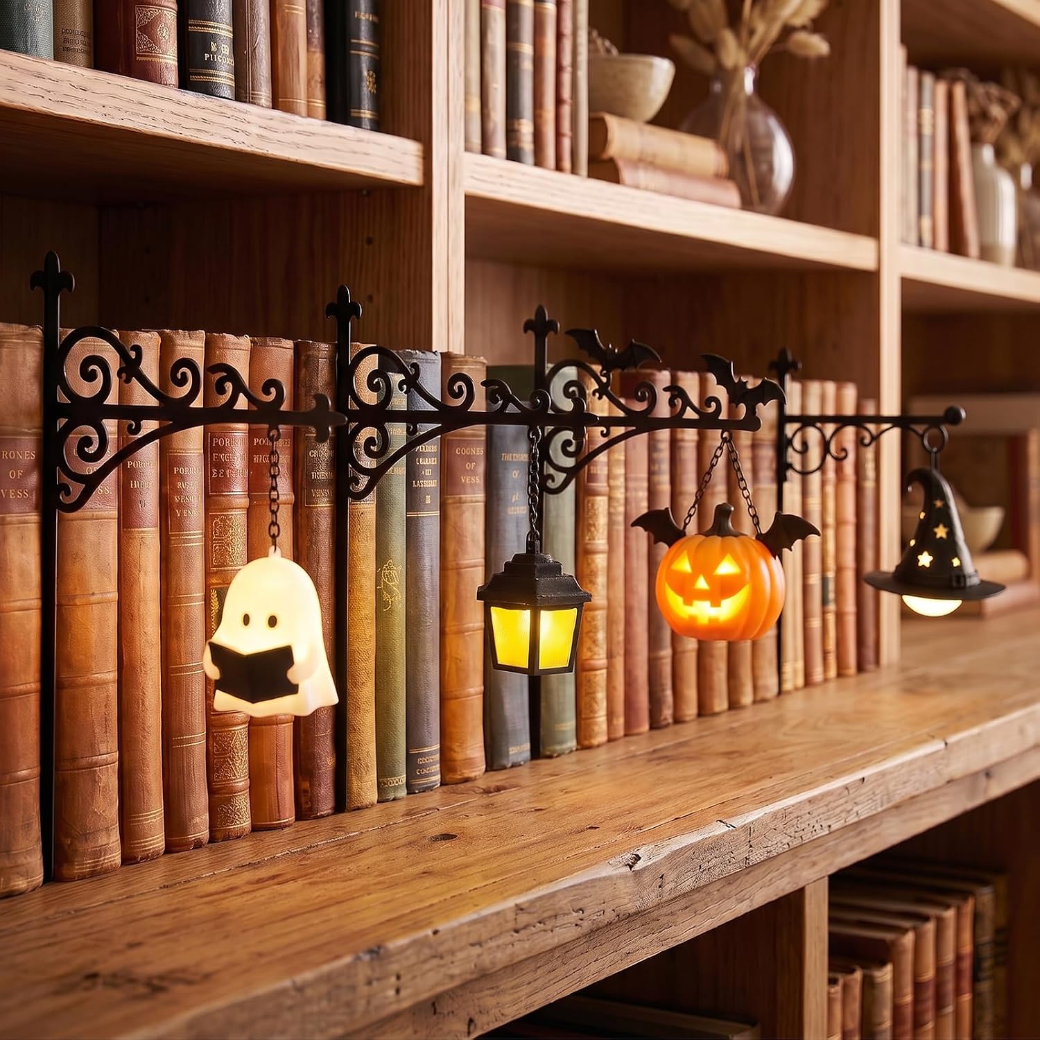Lighting Decor For Home - ライブラリーランタン-装飾的な本棚照明読書スペースLEDナイトライト木製本棚ランプホームルーム装飾品