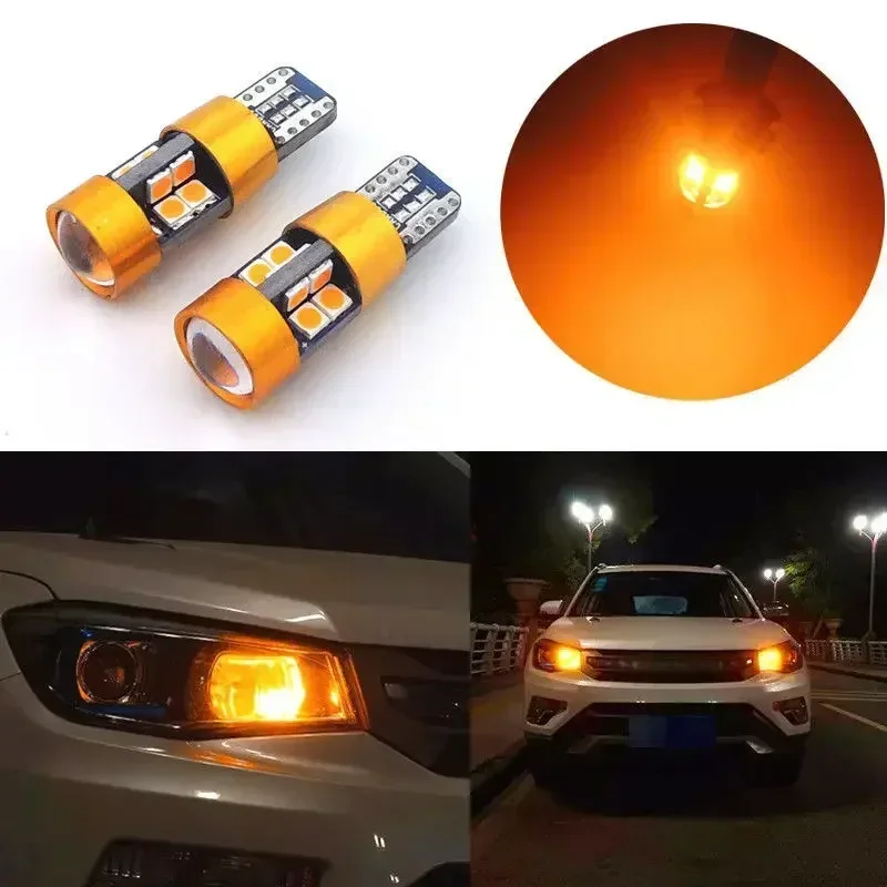 Orange Lighting Decor - 車の信号灯,オレンジまたは琥珀色のランプ,ポジションパーキング,シティライト,電球アクセサリー,t10,12v,168, 194,282519smd,2個
