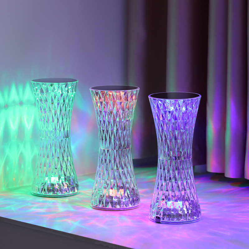 Lightings Decoration - クリスタルベッドサイドテーブルランプクリスマスアクリル装飾ナイトライト寝室ベッドサイドLED照明ギフトダイヤモンドデスクランプUSB充電式