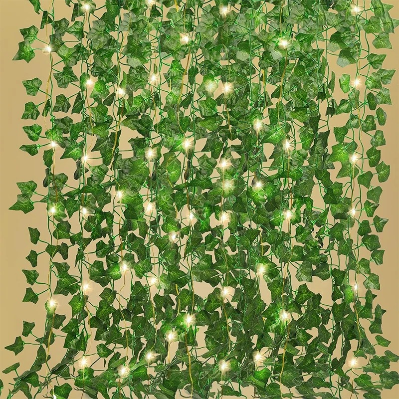 Wall Decor Lighting Tree - 人工緑のツタの葉の花輪,吊り下げられた植物,部屋,庭,オフィス,結婚式,壁の装飾に適しています,210cm