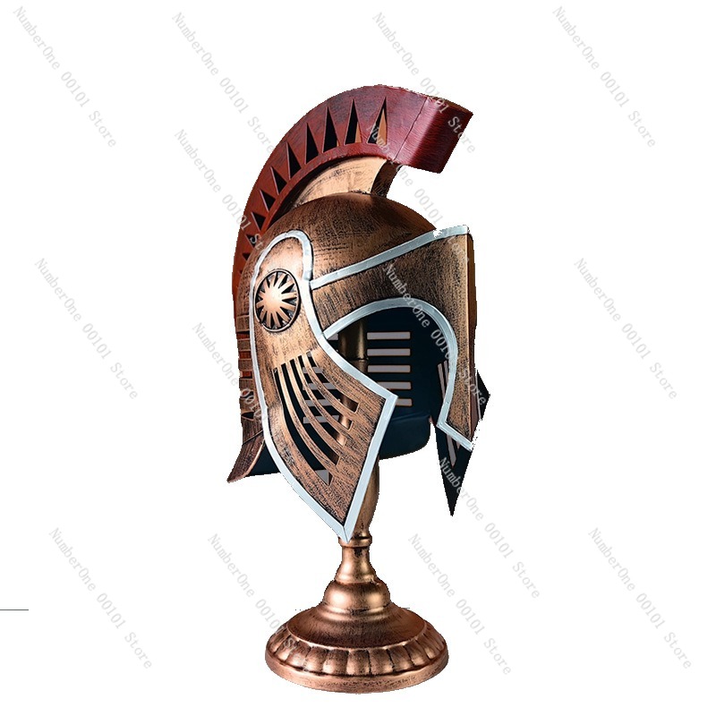Lighting Decor Photos - ヨーロッパ風ライトラグジュアリー戦士ヘルメット ヴィンテージ錬鉄騎士戦闘兜侍甲冑装飾飾り写真撮影用小道具
