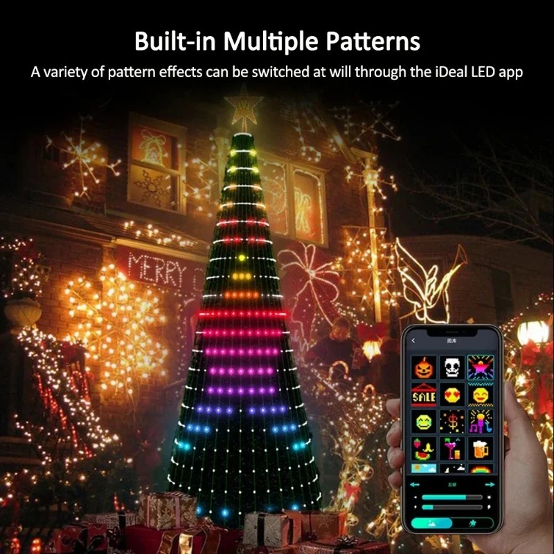 Lighting Decor For Home - クリスマススターツリーライトRGB LED、Bluetoothアプリ制御のフェアリーライト、リモコンタイマー付き、クリスマスホームデコレーション用