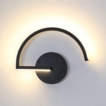 Lighting Decor For Home - モダンな北欧LEDウォールランプ、ミニマリストブラック幾何学模様の壁掛け照明、寝室ベッドサイド、リビングルームの装飾、クリエイティブなホームライト