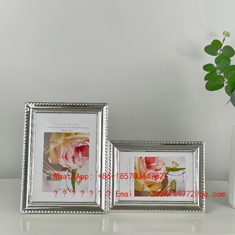 Lighting Decor Photos - ヨーロッパの高級装飾ライトラグジュアリーシルバーテーブル写真メタルフォトフレーム