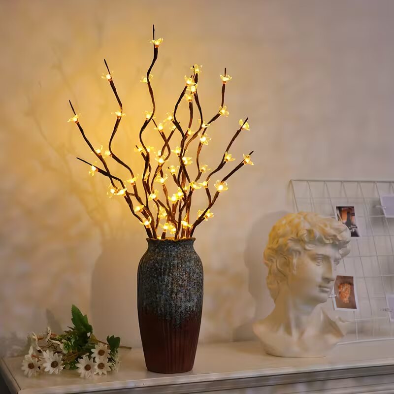 Lighting Decor For Home - 1/2PC 20LED 桜の枝ライト屋内屋外ホームデコレーションランプロマンチックな電池式テーブルライト花瓶用