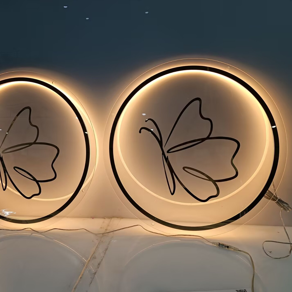 Neon Sign Custom Led - カスタム3DアクリルLED照明付きビジネスロゴサイン壁飾りショップ名装飾（美容院や企業向け）