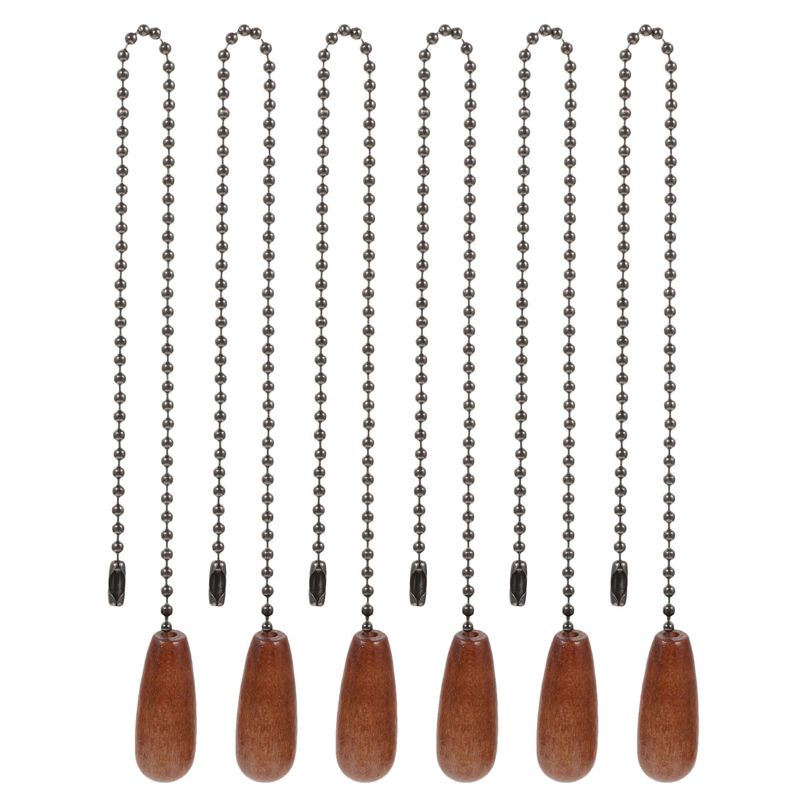 Decor Lighting Ceiling Fans - 6個入り丈夫な木製天井ファン用プルチェーンペンダント装飾ビーズ付き照明器具プルチェーン、ファンと照明の操作が簡単