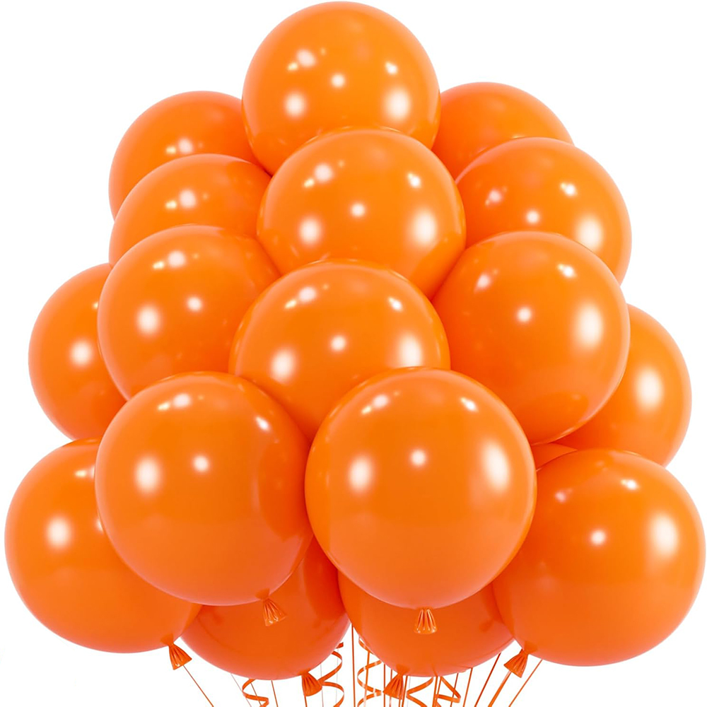 Orange Lighting Decor - 10/12インチ 10/30/50個 オレンジラテックスバルーン オレンジバルーン 誕生日 卒業