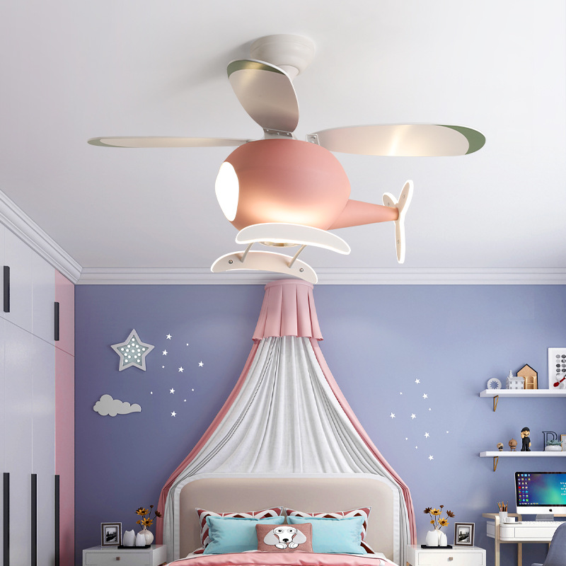 Lightings Decoration - 現代のクリエイティブ漫画飛行機ファンライトシンプルな装飾 LED シーリングランプ子供部屋用 Beroom LED ファンライト