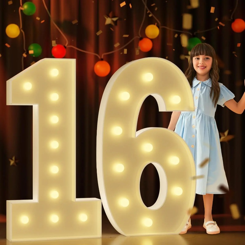 Light Up Letters Marquee - 70-120cmのマーキーナンバー、誕生日デコレーション、大型ライトアップレター、記念日パーティーデコレーション