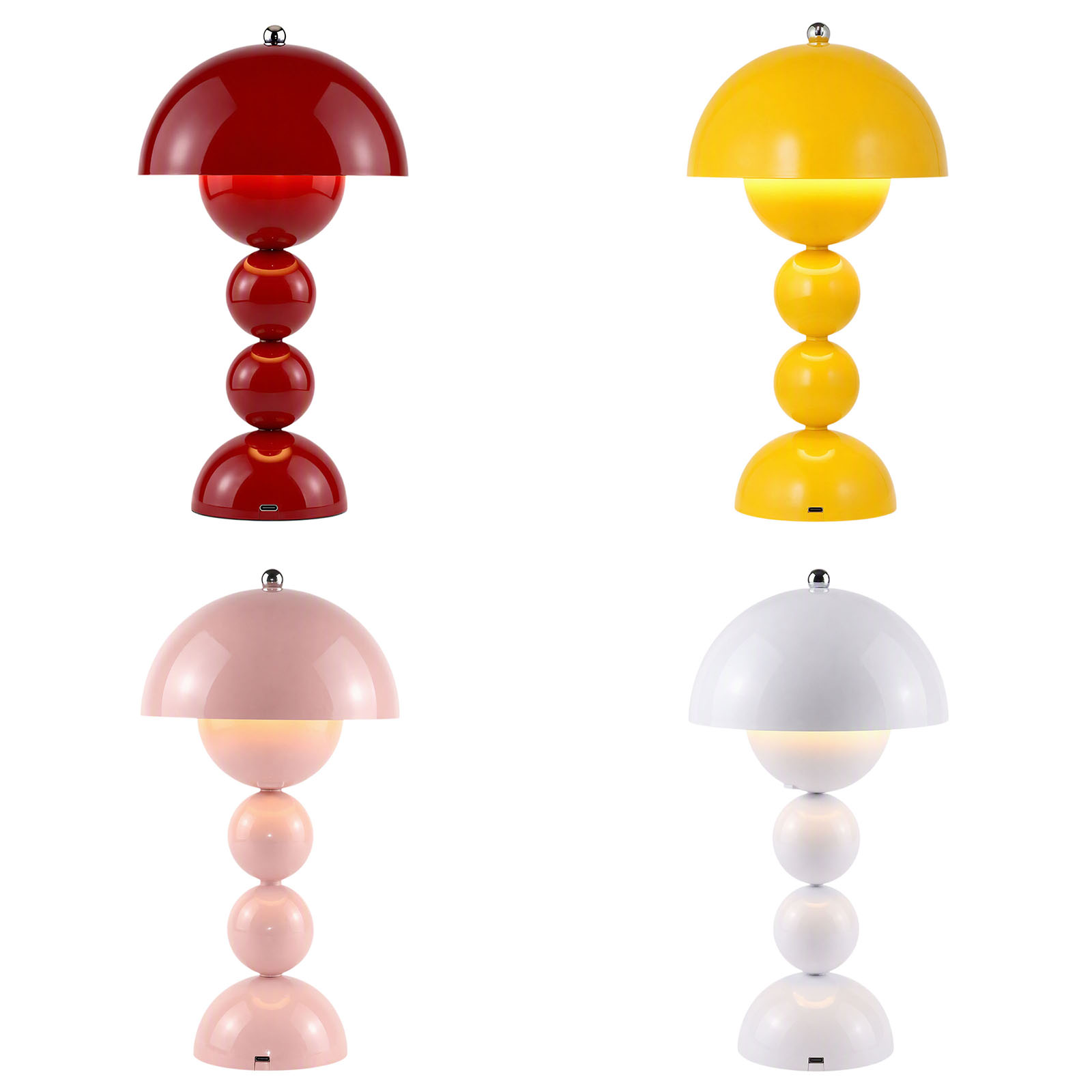 Lightings Decoration - ヴィンテージ風のきのこ型テーブルランプ。USB接続で、3段階の色温度調整が可能。暖色、自然色、白色の光を提供し、寝室やデスク、ナイトライトとして最適。インテリアとしても活用できます。