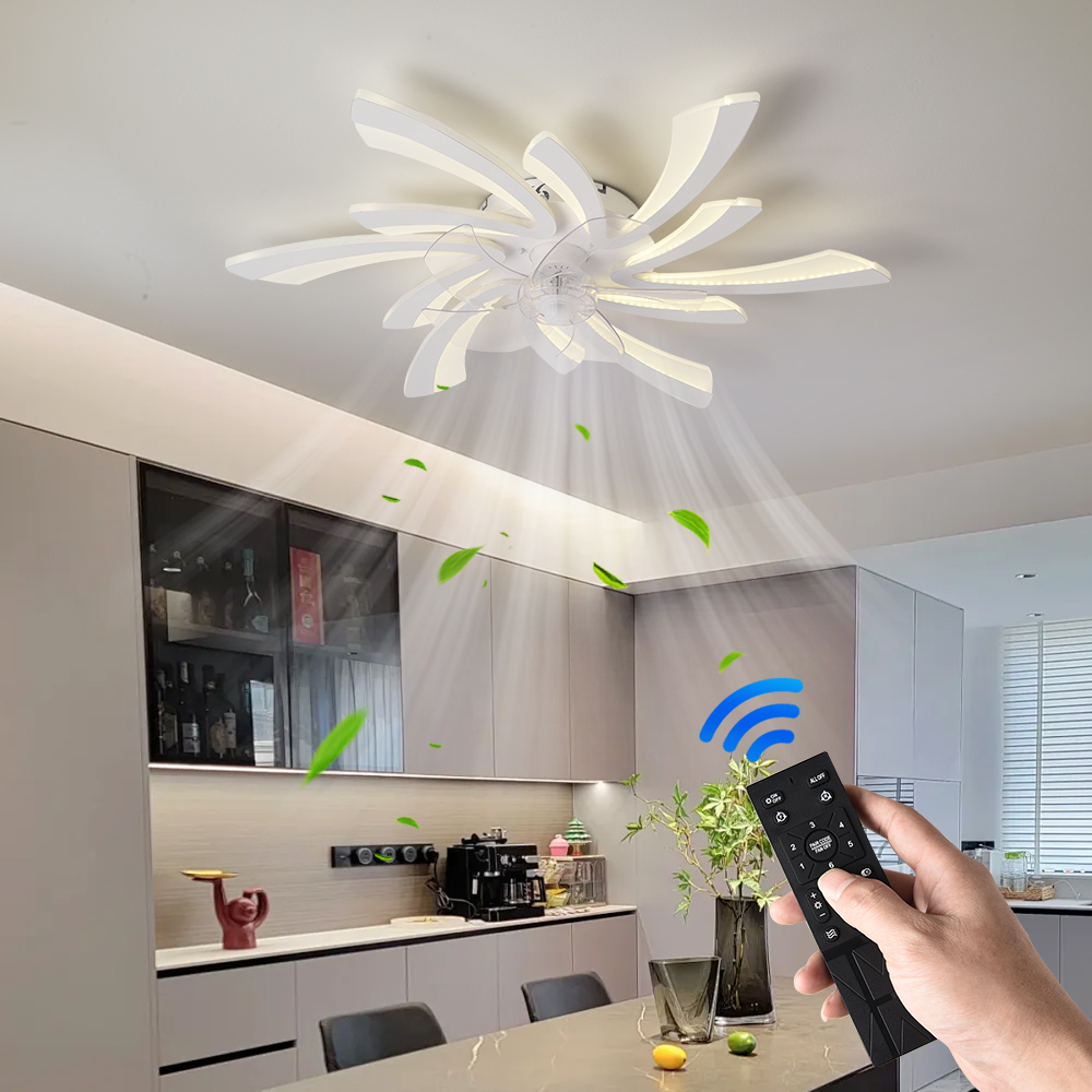 LED 控えめな天井ペンダントランプリモコン付きリビングダイ - Decor Lighting Ceiling Fans のレビューと価格