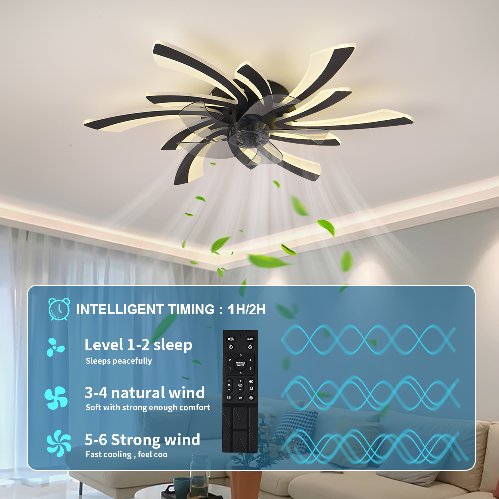 LED 控えめな天井ペンダントランプリモコン付きリビングダイ - Decor Lighting Ceiling Fans のレビューと価格