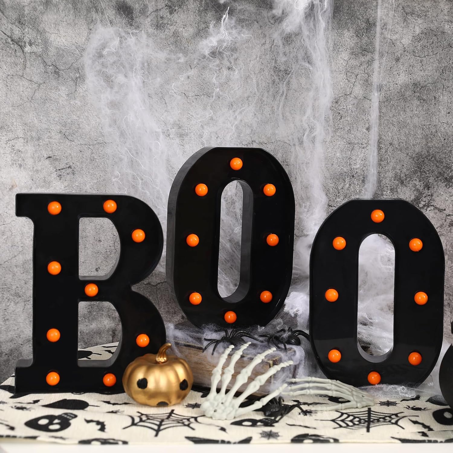 ハロウィンデコレーション-3 LED マーキーライトアップ文 - Light Up Letters Marquee のレビューと価格
