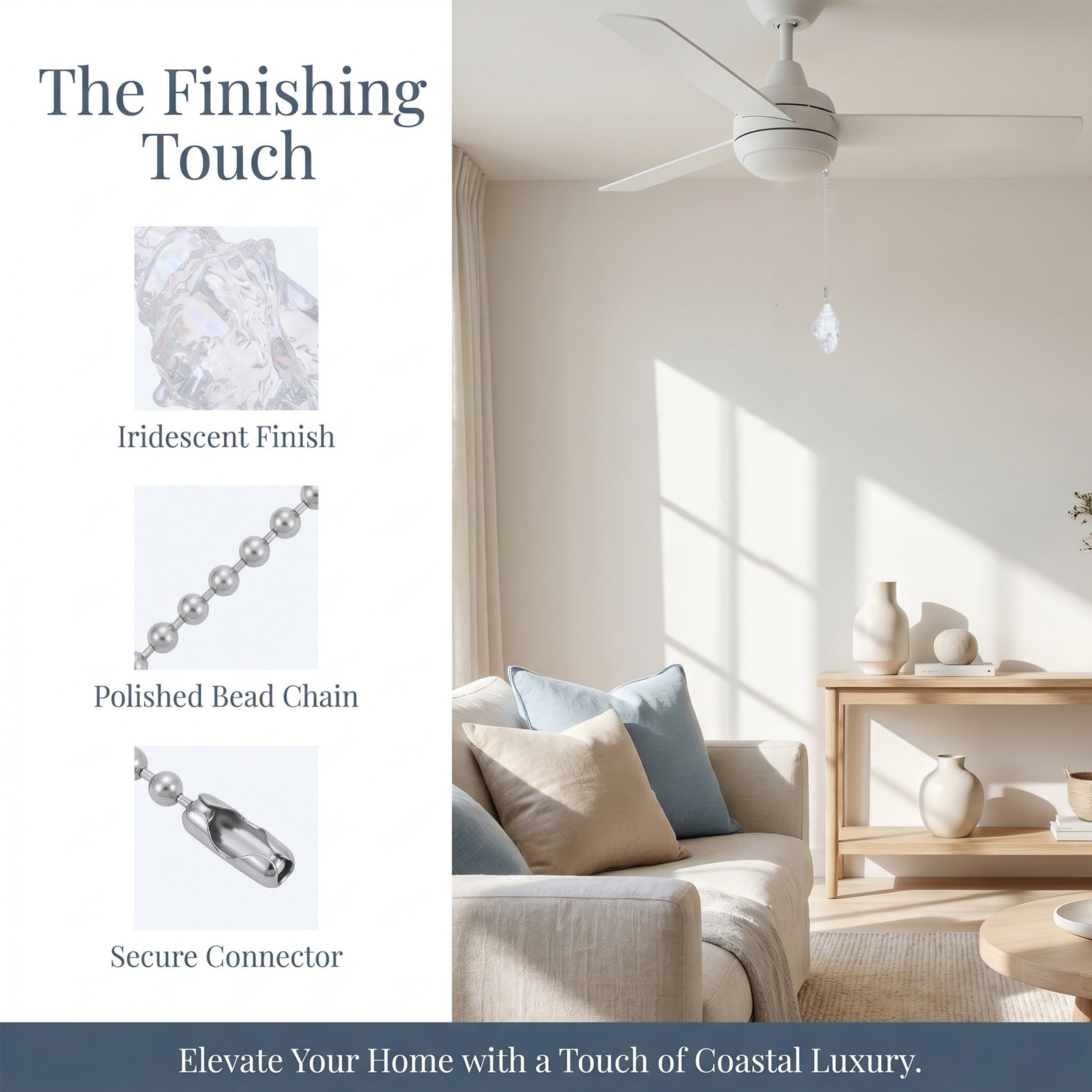 シーリングファン用チェーン、クリスタルガラス製、ファンコード - Decor Lighting Ceiling Fans のレビューと価格