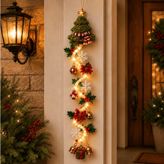 2026年版、光るクリスマスドアハンガー。大型のライトアップ - Wall Decor Lighting Tree のレビューと価格