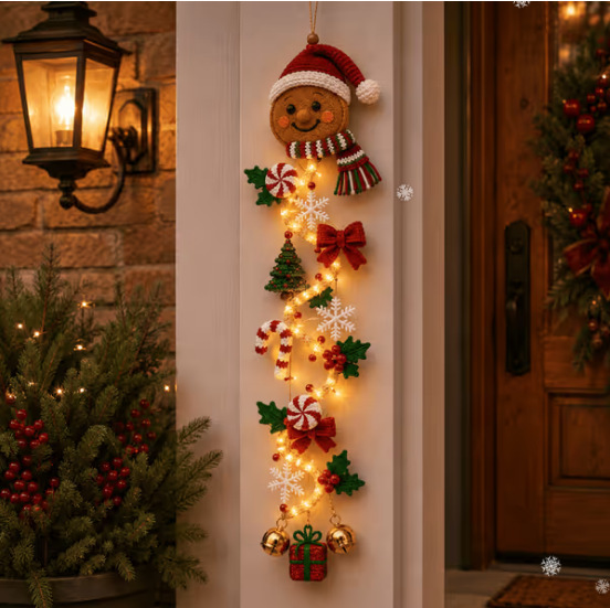 2026年版、光るクリスマスドアハンガー。大型のライトアップ - Wall Decor Lighting Tree のレビューと価格