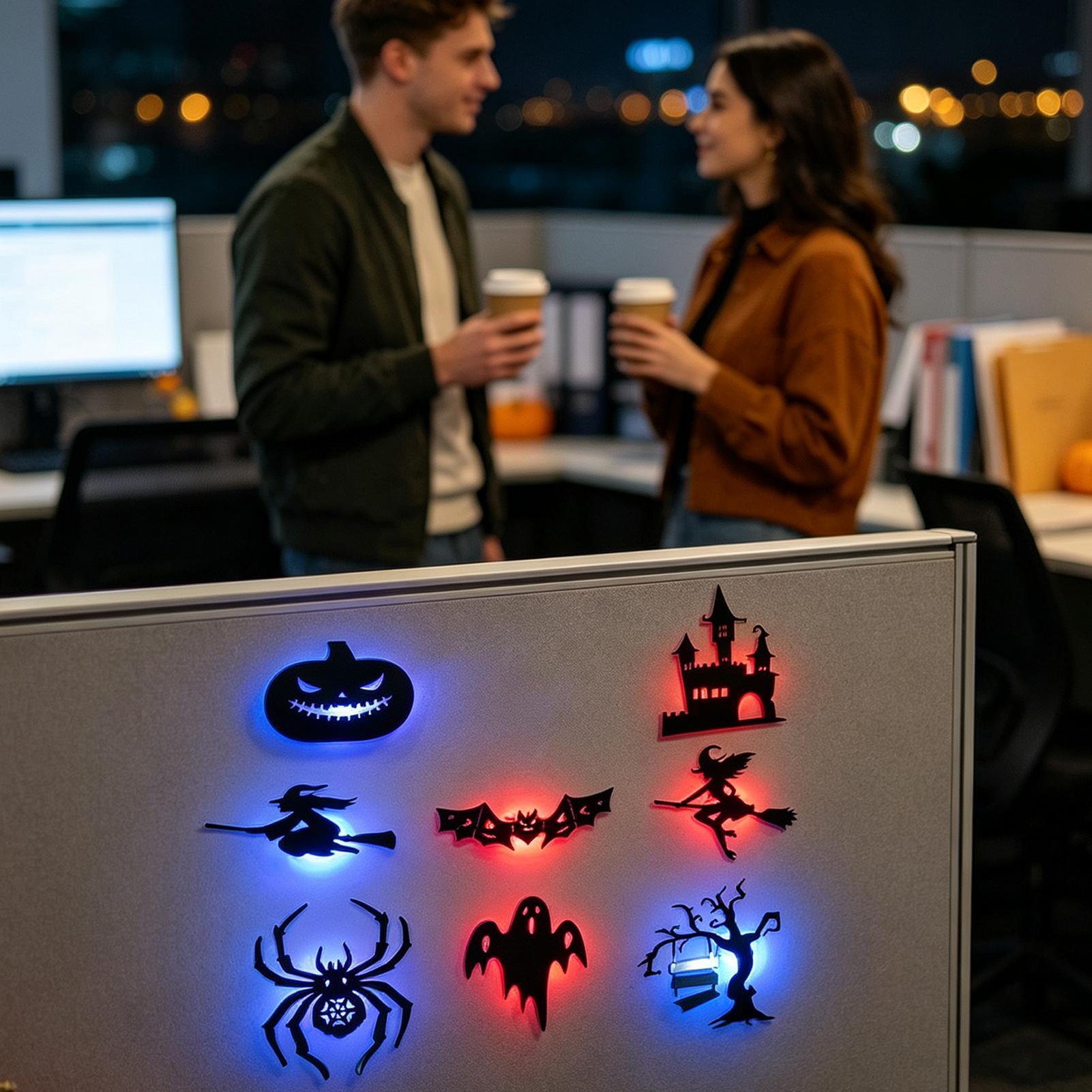 ハロウィーン用LEDシルエットウォールライトステッカー8枚セ - Wall Decor Lighting Tree のレビューと価格