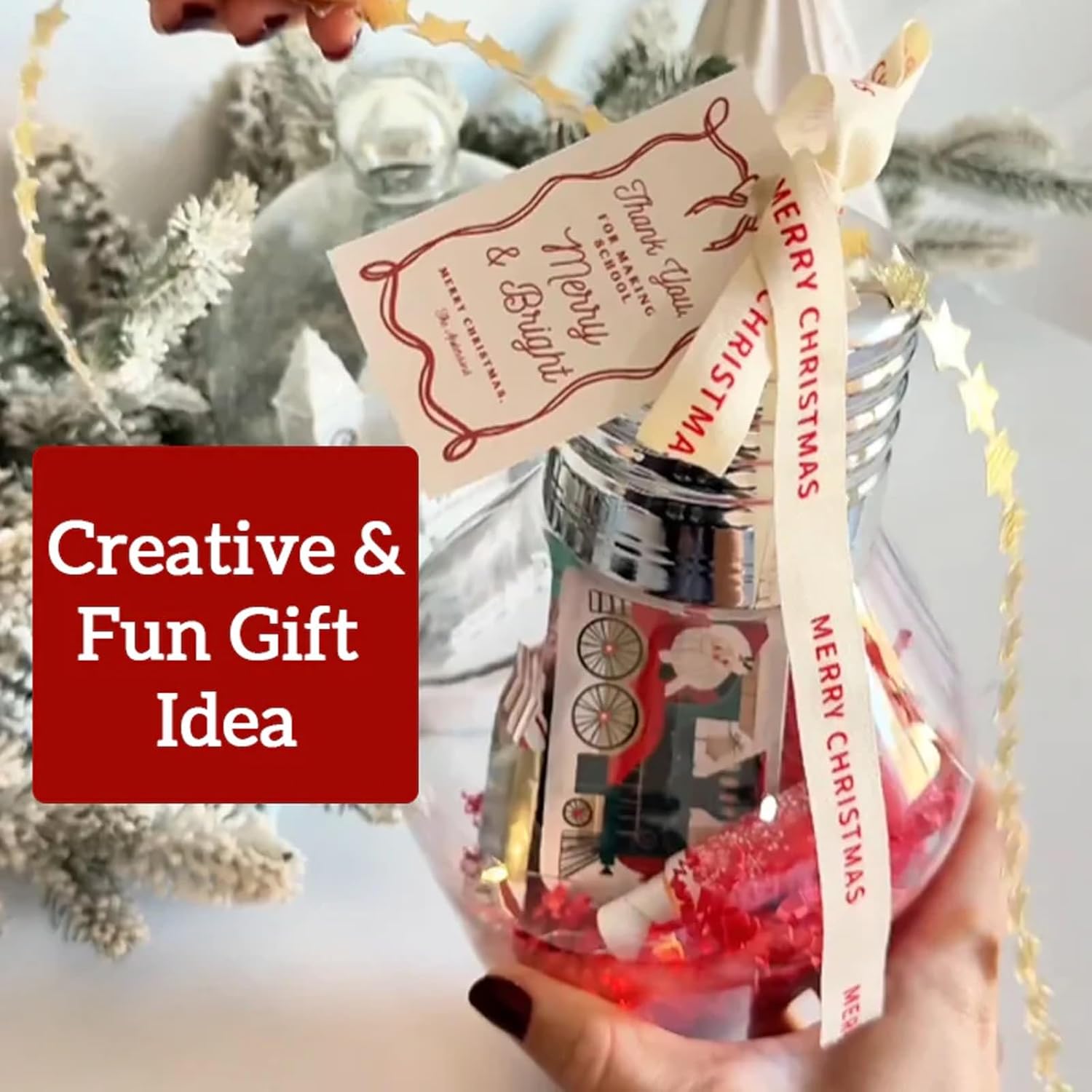 クリスマス電球ギフトジャー クリスマスツリーオーナメント 詰 - Home Decor Lighting Tree のレビューと価格