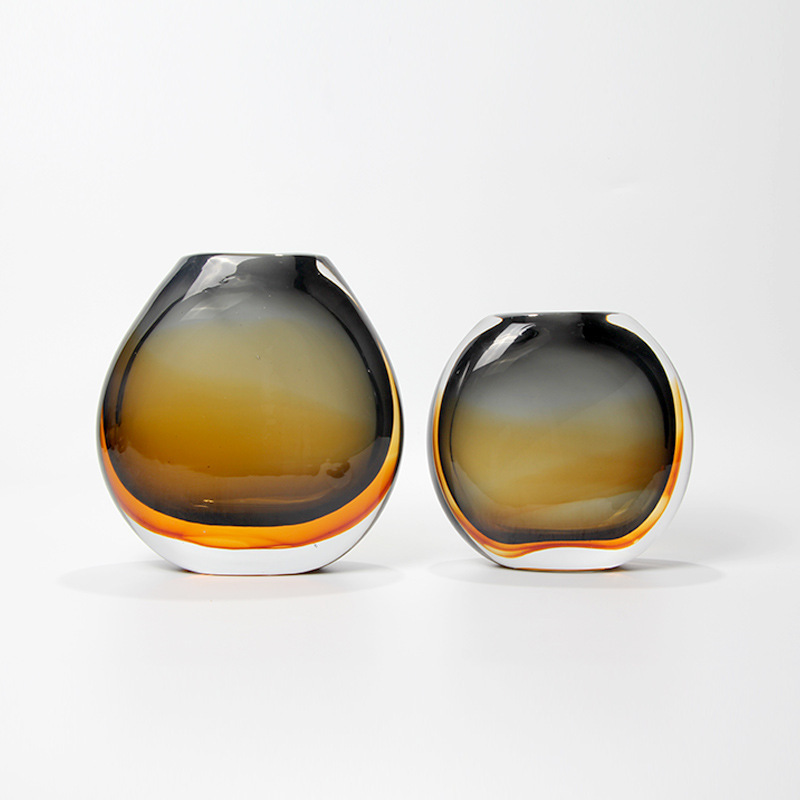 ライトラグジュアリーな半透明ブラウンガラスの花瓶飾り、シンプ - Home Decor Lighting Wholesale のレビューと価格