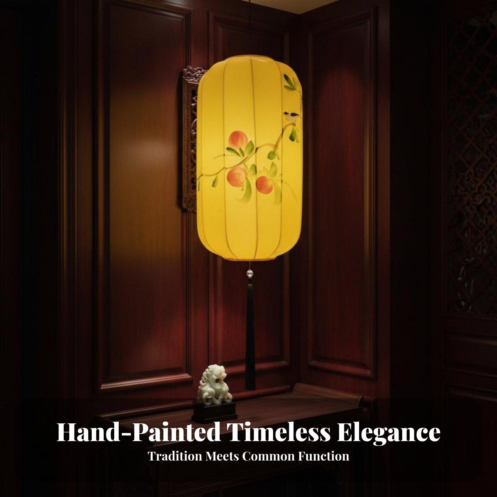 中国デザインの防水ランタン吊り下げライト、手描きの楕円形の吊 - Decor Timeless Lighting のレビューと価格