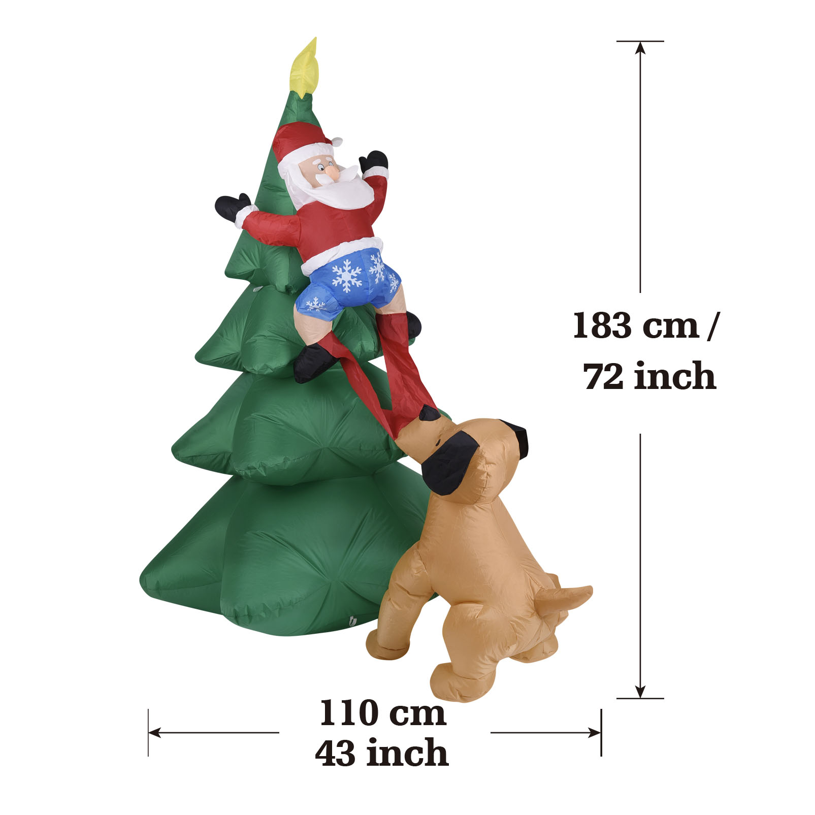 クリスマス インフレータブル ドッグ サンタクロース付き ツ - Home Decor Lighting Tree のレビューと価格