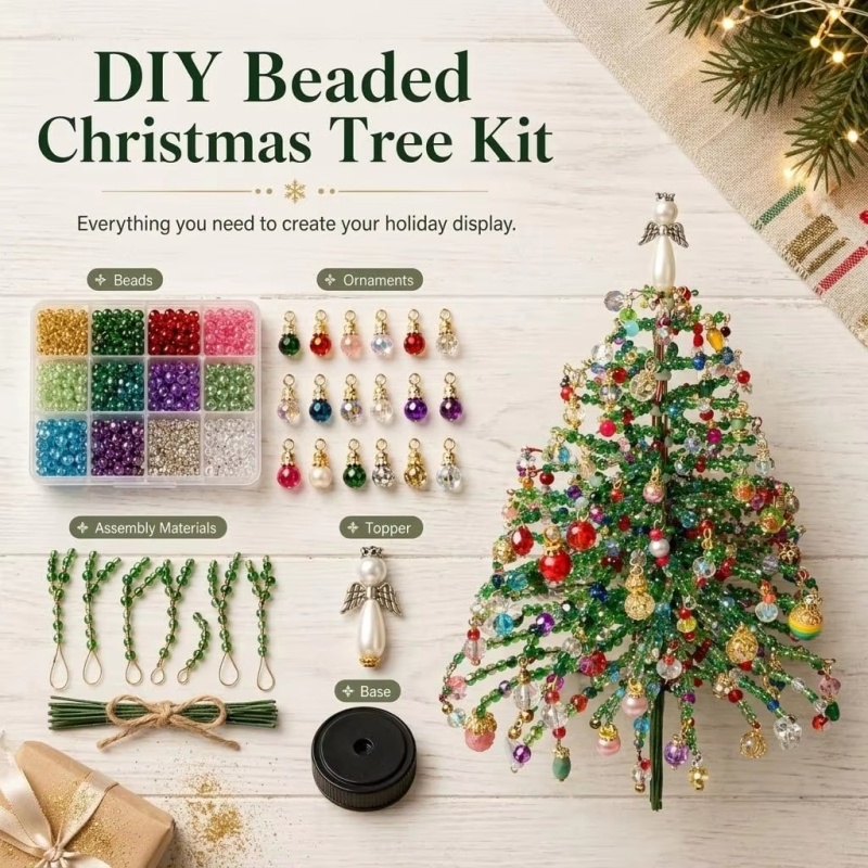DIYビーズクリスマスツリーキット（クリスタルビーズとLED - Home Decor Lighting Tree のレビューと価格