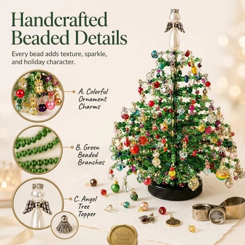 DIYビーズクリスマスツリーキット（クリスタルビーズとLED - Home Decor Lighting Tree のレビューと価格