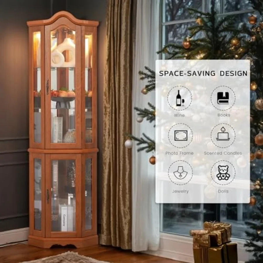 バーでの使用や酒類の保管に適した、角型の飾り棚。明るい木目調 - Lighting & Home Decor Studio Photos のレビューと価格