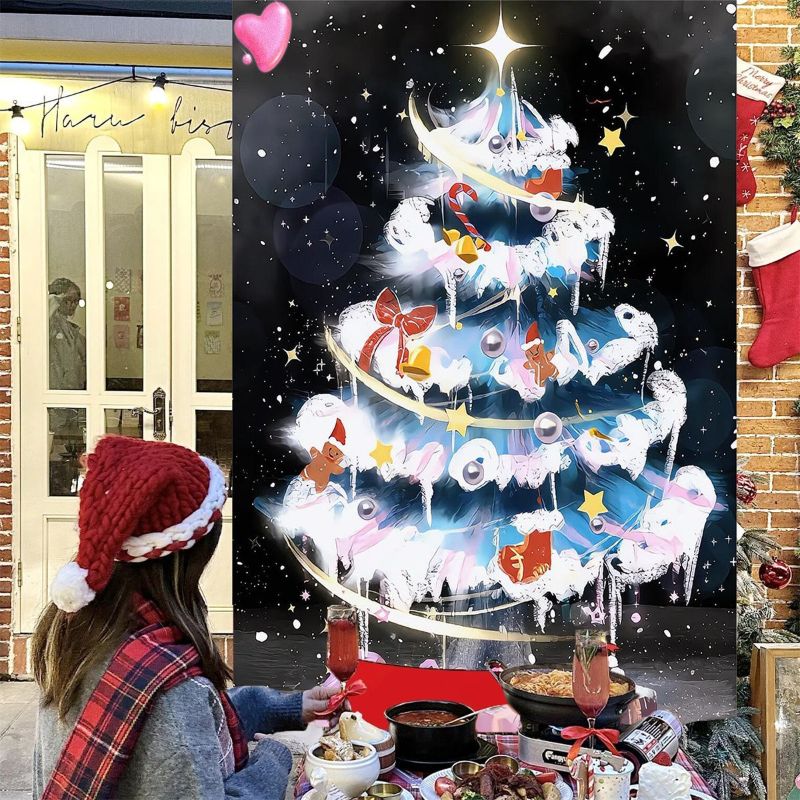 VIKAMA ウォールタペストリー、青い氷のクリスマスツリー - Wall Decor Lighting Tree のレビューと価格