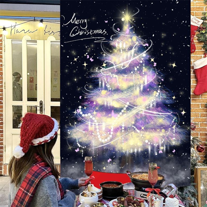 VIKAMA ウォールタペストリー、青い氷のクリスマスツリー - Wall Decor Lighting Tree のレビューと価格