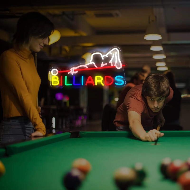 ビリヤードのネオンサイン、ビリヤードルーム用のLEDライト、 - Neon Sign Custom Led のレビューと価格