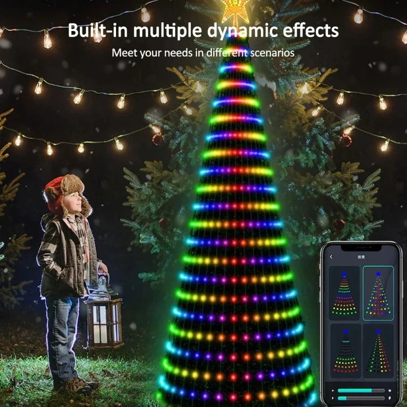 クリスマススターツリーライトRGB LED、Bluetoot - Lighting Decor For Home のレビューと価格