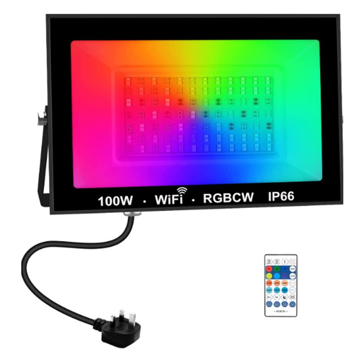 AA19 100W RGBCW LED投光器 アプリ遠隔操作 - Decor Lighting Uk のレビューと価格