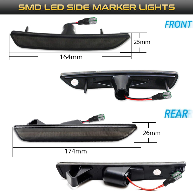 2 個車のフロントリアバンパーサイドマーカーライトホワイトフ - Orange Lighting Decor のレビューと価格