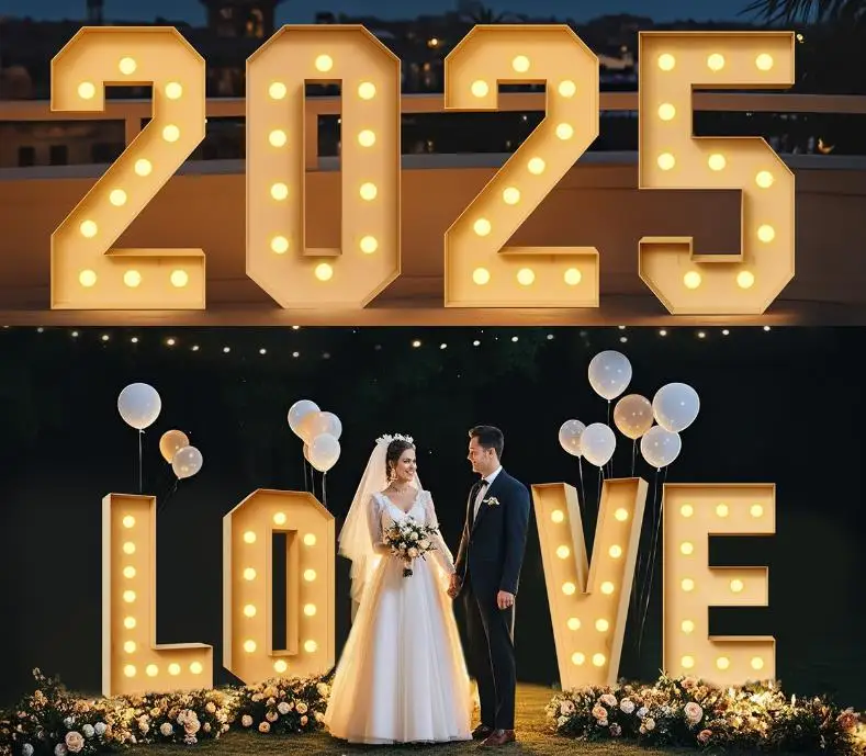 白いライトで照らされたマーキーナンバー、誕生日パーティー用の - Light Up Letters Marquee のレビューと価格