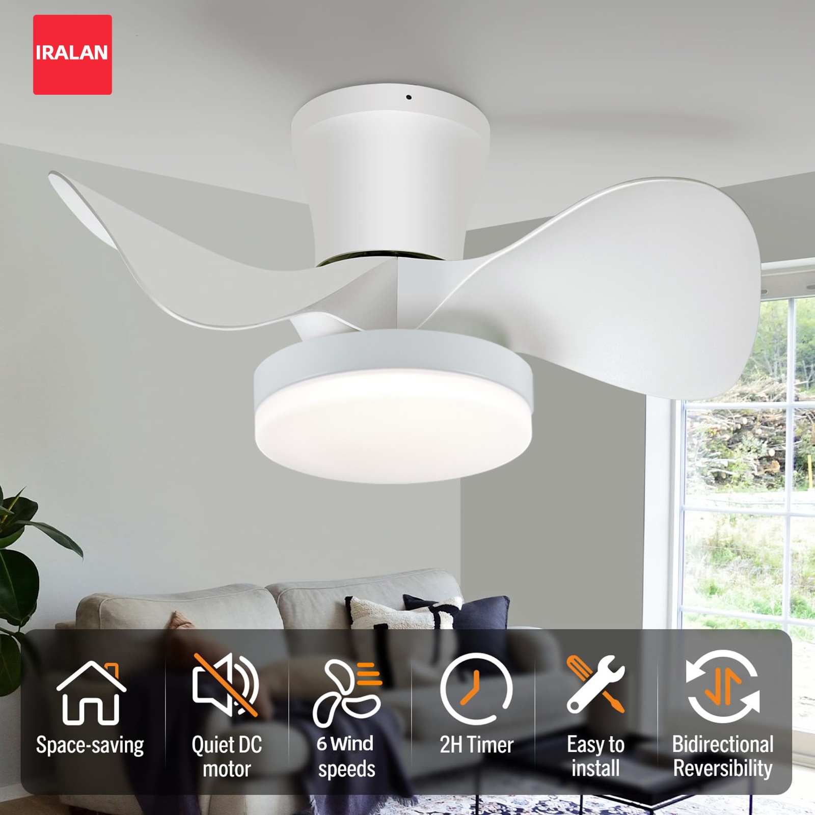 22インチ モダンシーリングファン ライト付き リモコンタイ - Decor Lighting Ceiling Fans のレビューと価格
