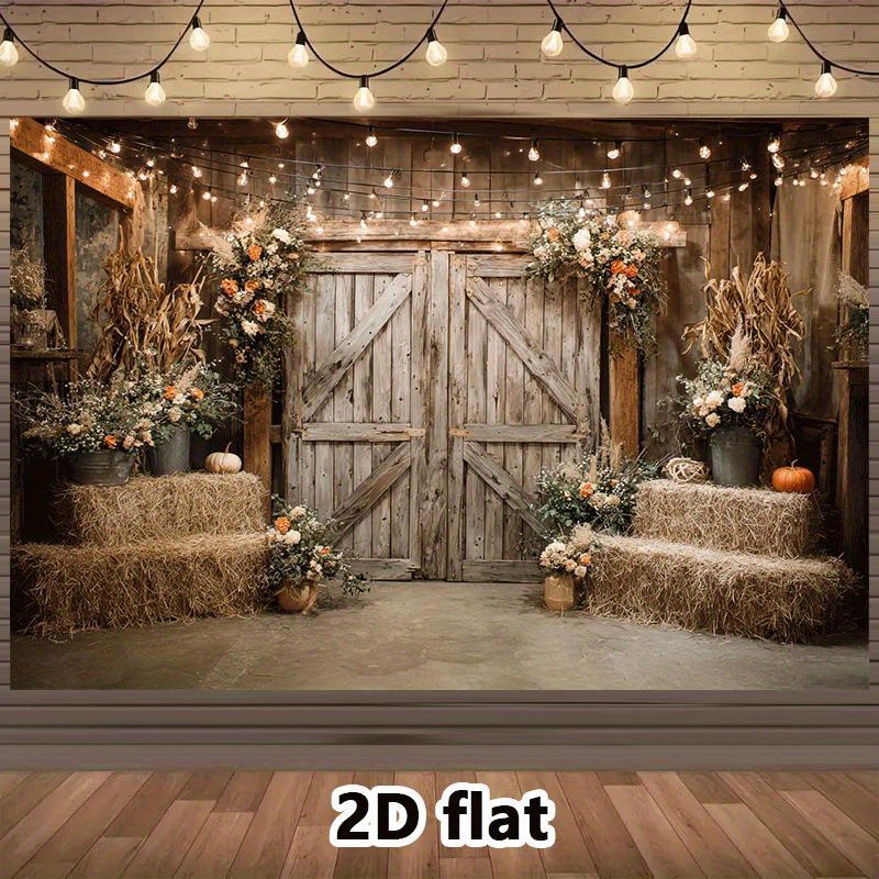 2Dフラット、素朴な納屋風タペストリー、秋の結婚式の装飾、干 - Lighting Decor Photos のレビューと価格