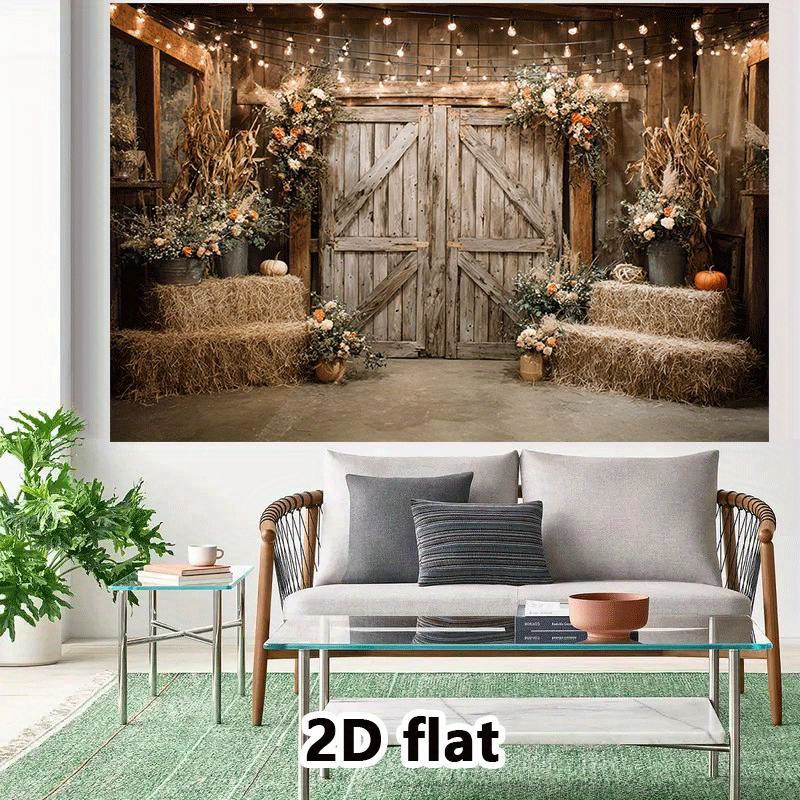 2Dフラット、素朴な納屋風タペストリー、秋の結婚式の装飾、干 - Lighting Decor Photos のレビューと価格