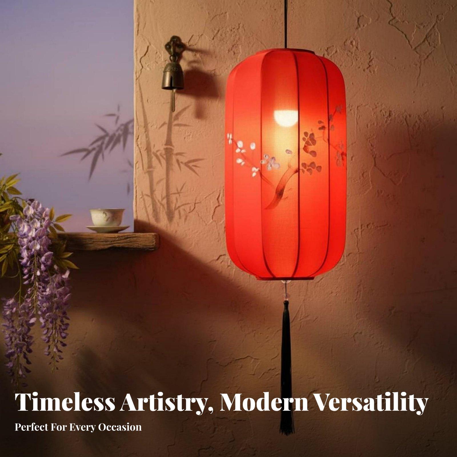 中国デザインの防水ランタン吊り下げライト、手描きの楕円形吊り - Decor Timeless Lighting のレビューと価格
