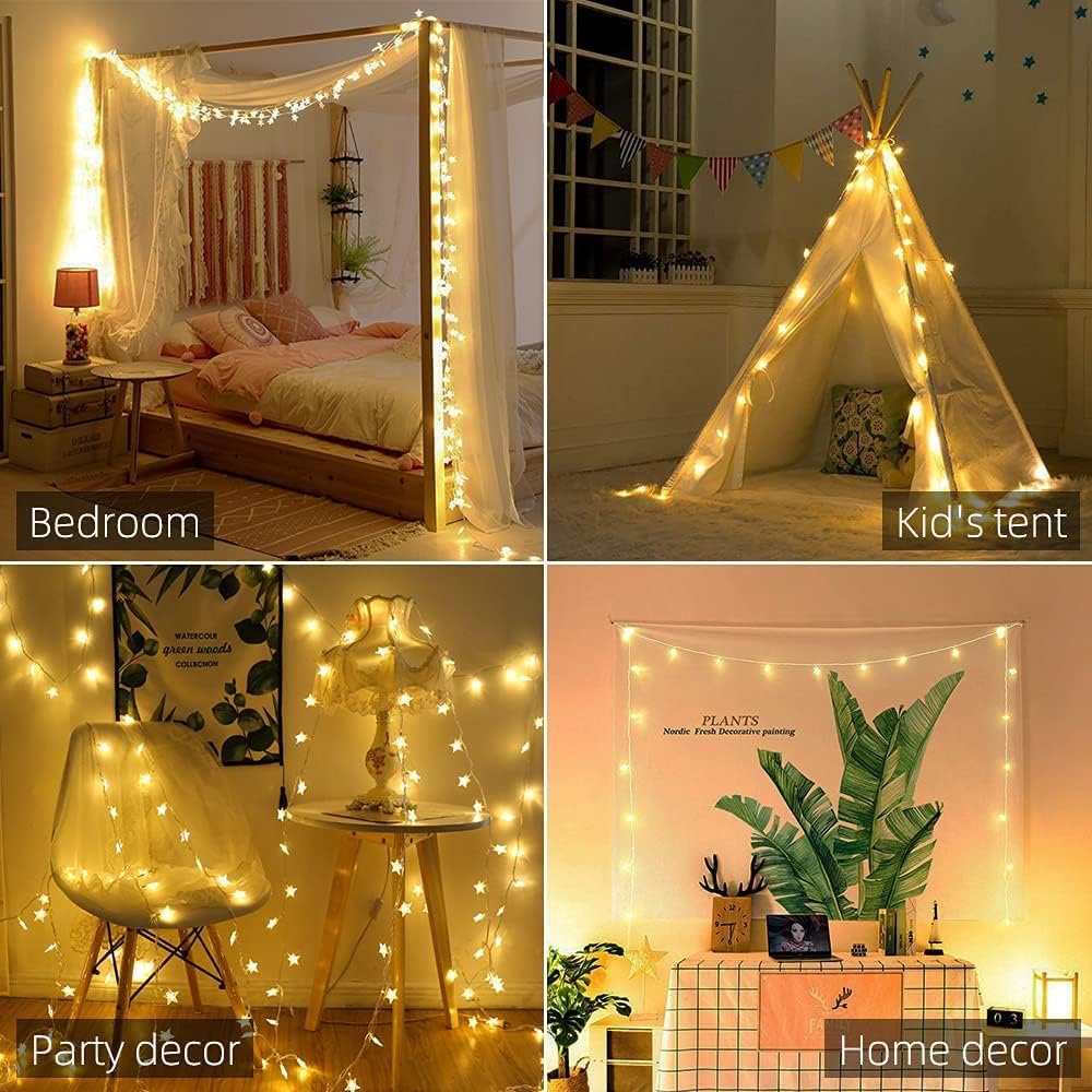 クリスマスストリングライト LED アクリルクリアスター雪の - Home Decor Lighting Tree のレビューと価格