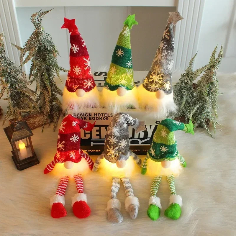 クリスマス顔のない人形ノームオーナメント LEDライトぬいぐ - Home Decor Lighting Tree のレビューと価格