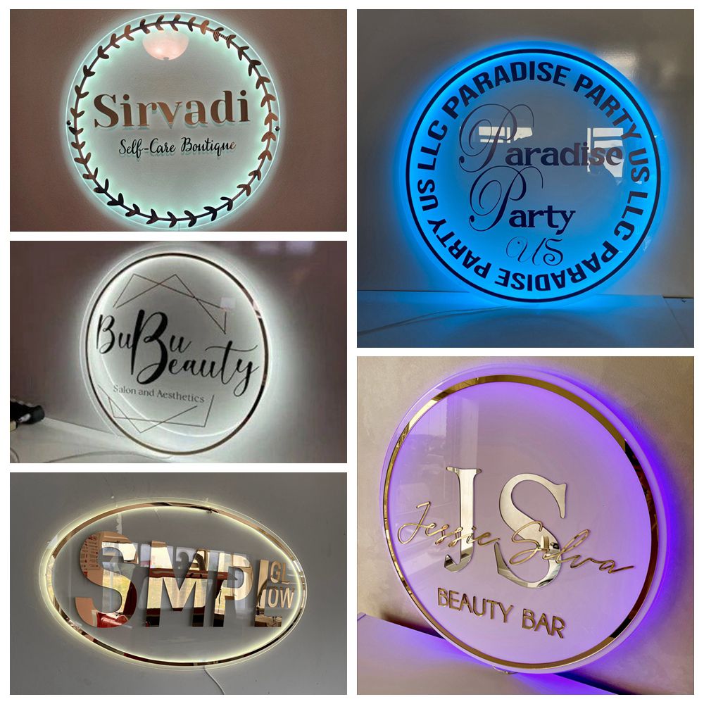 カスタム3DアクリルLED照明付きビジネスロゴサイン壁飾りシ - Neon Sign Custom Led のレビューと価格