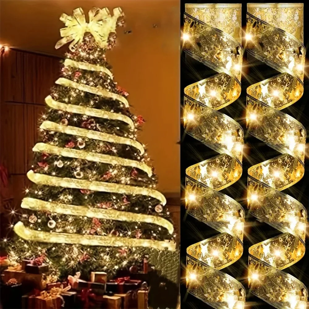 2～10メートルのクリスマスリボン装飾。シルバーまたはゴール - Home Decor Lighting Tree のレビューと価格