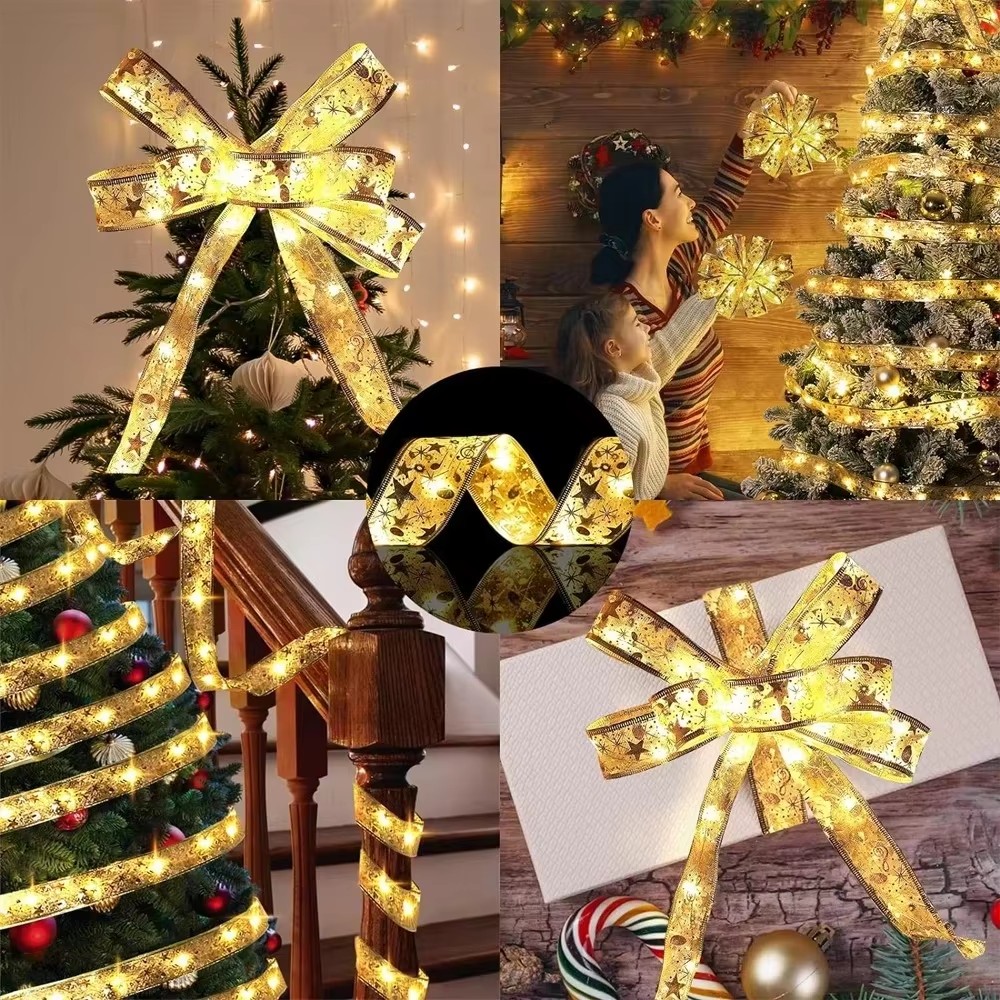 2～10メートルのクリスマスリボン装飾。シルバーまたはゴール - Home Decor Lighting Tree のレビューと価格