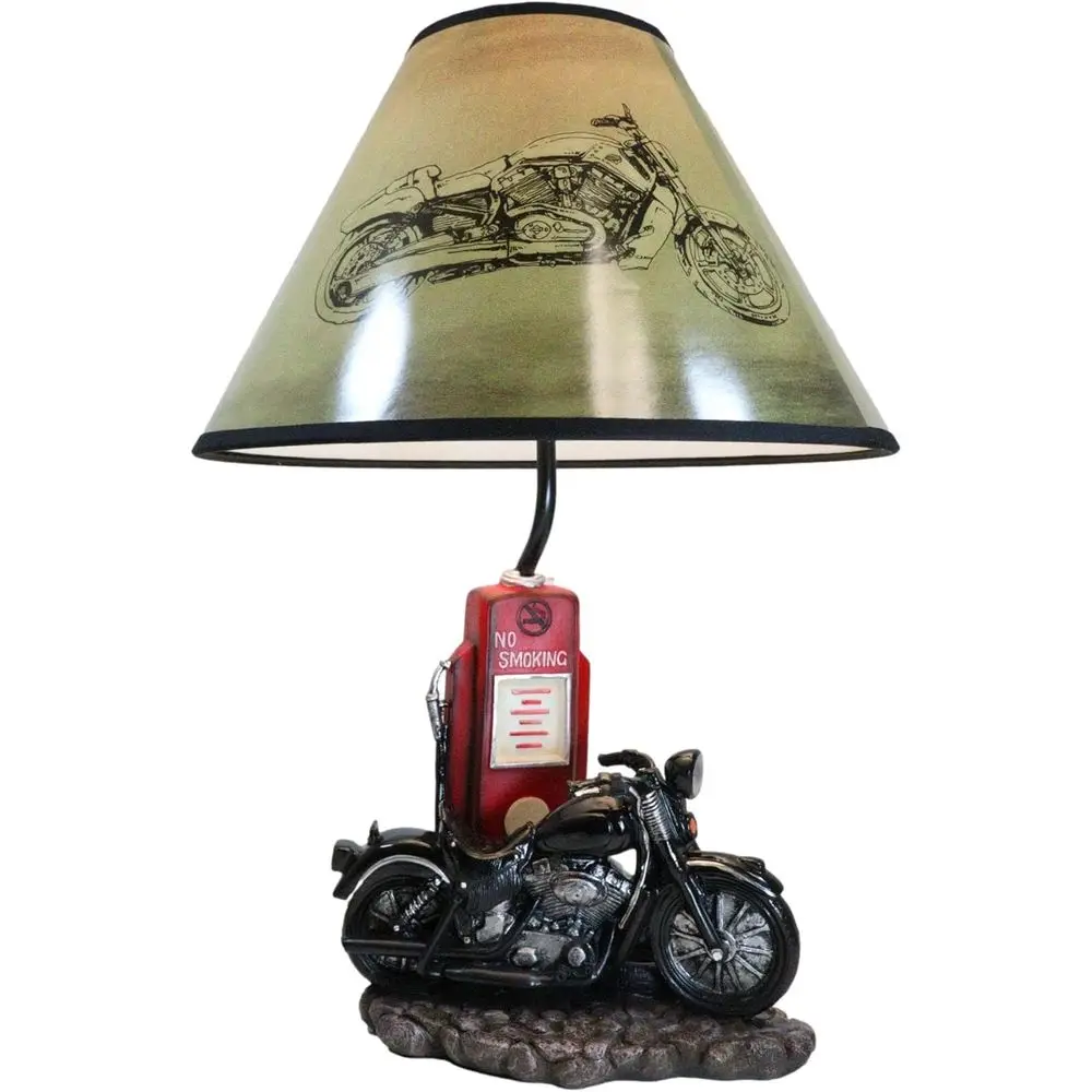 ヴィンテージレトロブラックオートバイガスポンプデスクランプ（ - Lighting Decor For Home のレビューと価格