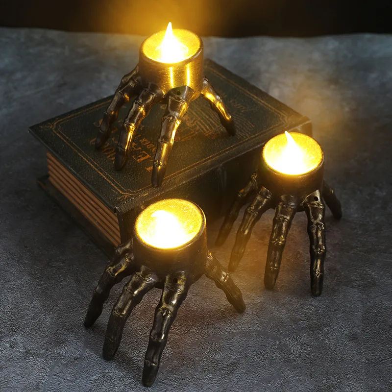ハロウィーン用LEDキャンドルランタン,腕を砕く,頭蓋骨,ホ - Orange Lighting Decor のレビューと価格