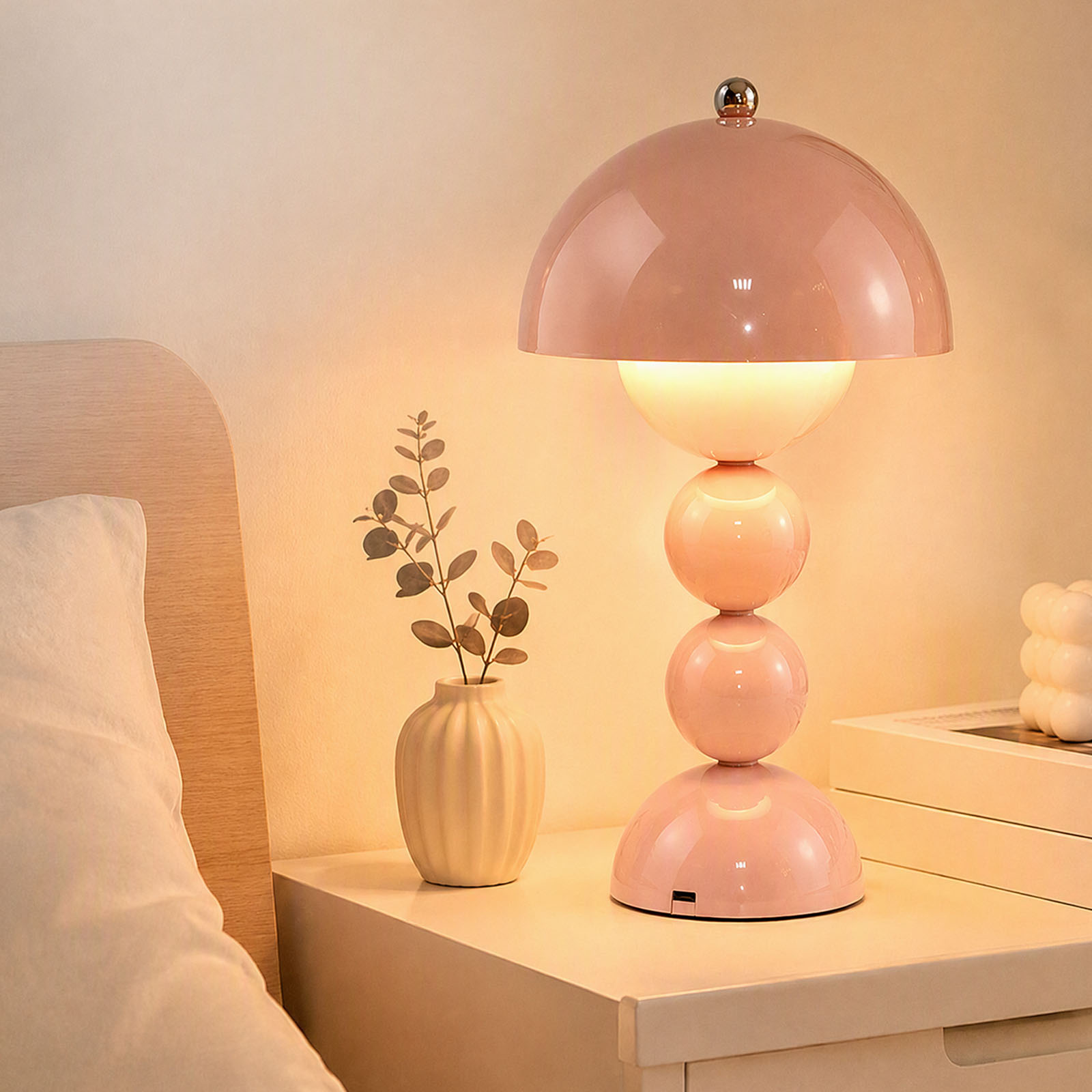 ヴィンテージ風のきのこ型テーブルランプ。USB接続で、3段階 - Lightings Decoration のレビューと価格