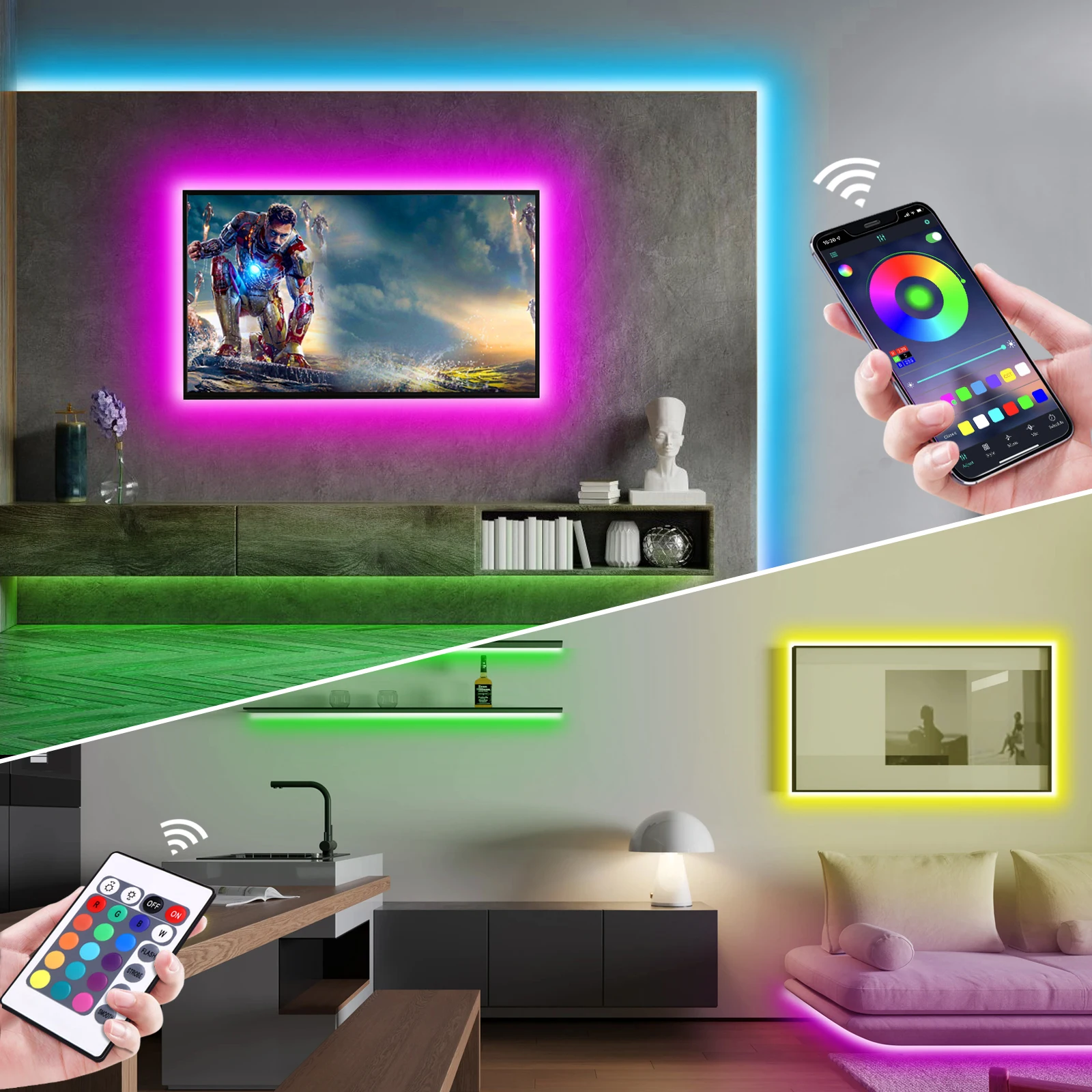 1-5m RGB LEDネオンストリップライト 5V USB - Lighting Decor For Home のレビューと価格