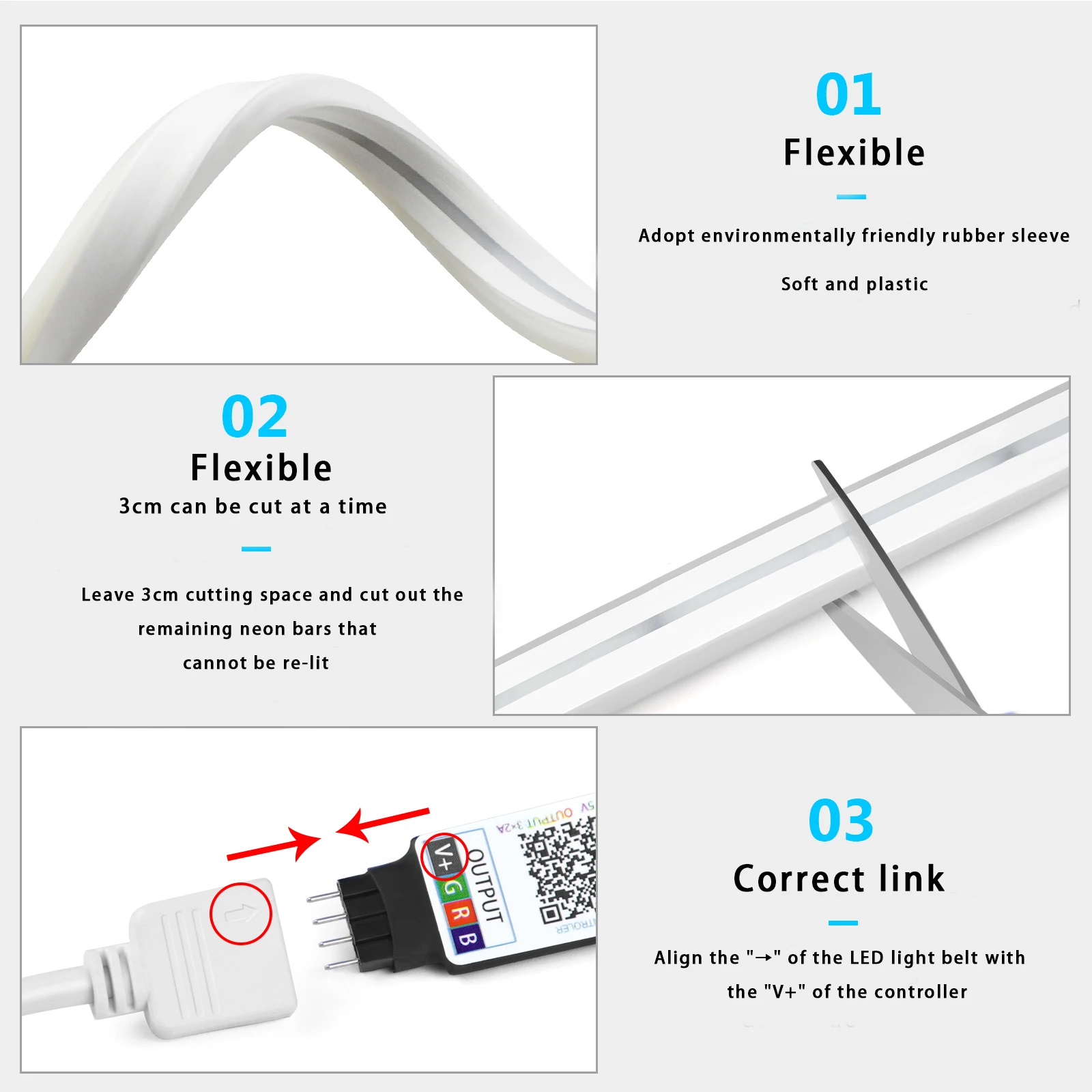 1-5m RGB LEDネオンストリップライト 5V USB - Lighting Decor For Home のレビューと価格